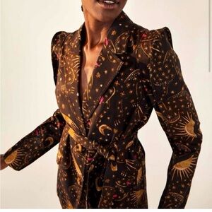 Farm Rio Leopard Sky Celestial Blazer